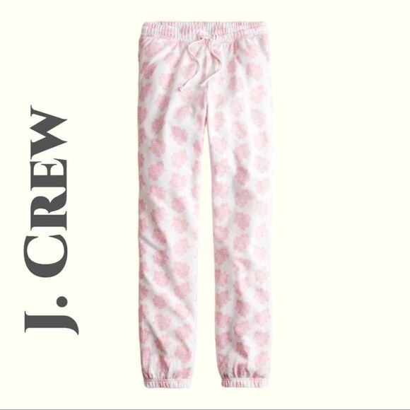 J.Crew Pink And White Sweatpants 100% Cotton Size XS NWT - Picture 1 of 3